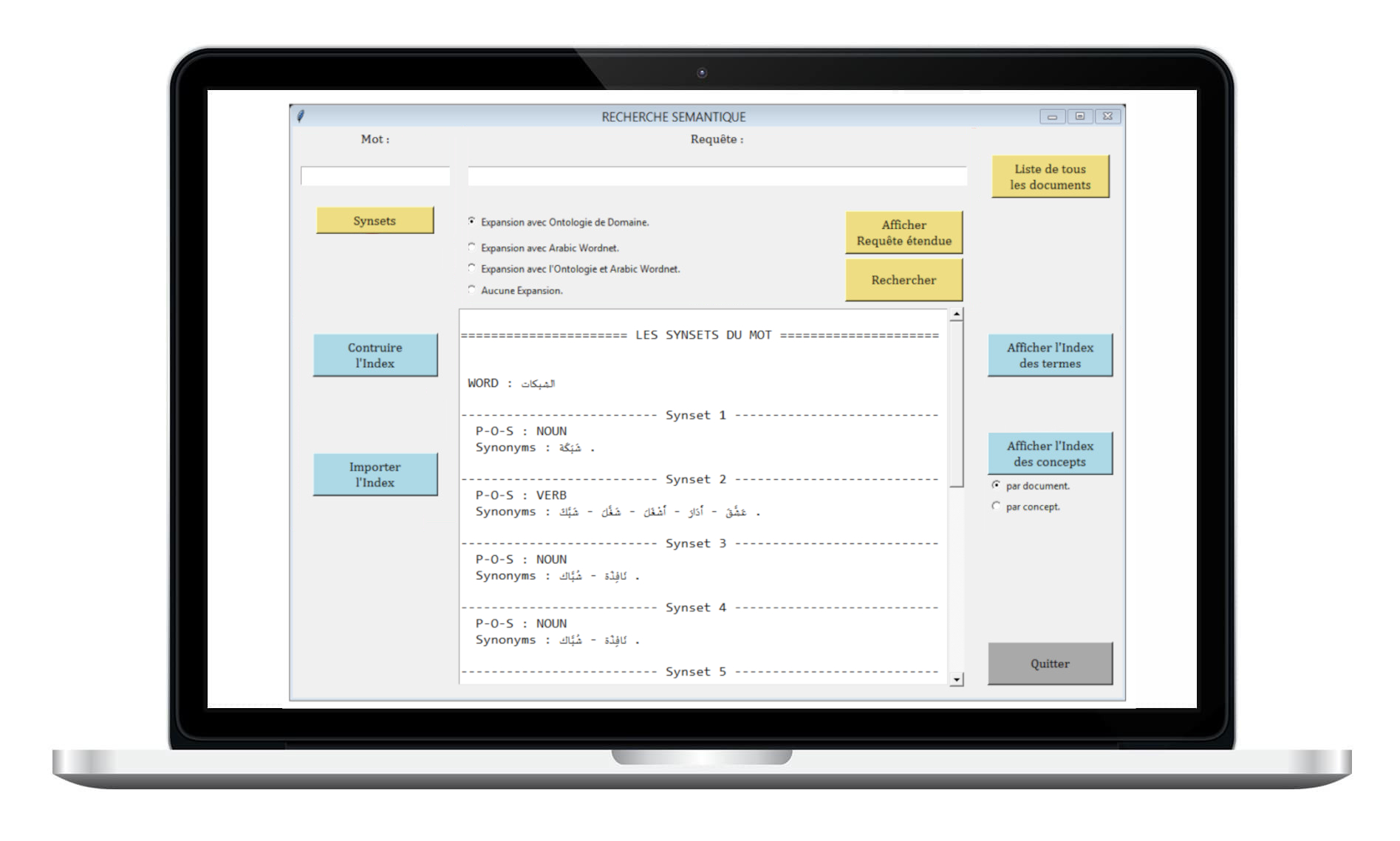 Semantic Search Software User Interface